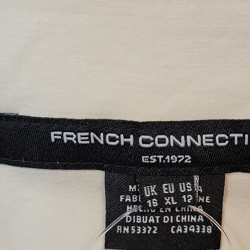 NEW‎ French Connection Poplin Button Up Top Womens XL 12 Cream Long Sleeve Lined - Picture 4 of 15